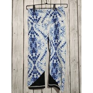 VSX Sport Victorias Secret Knockout Capri Sz S Blue Black Abstract Leggings
